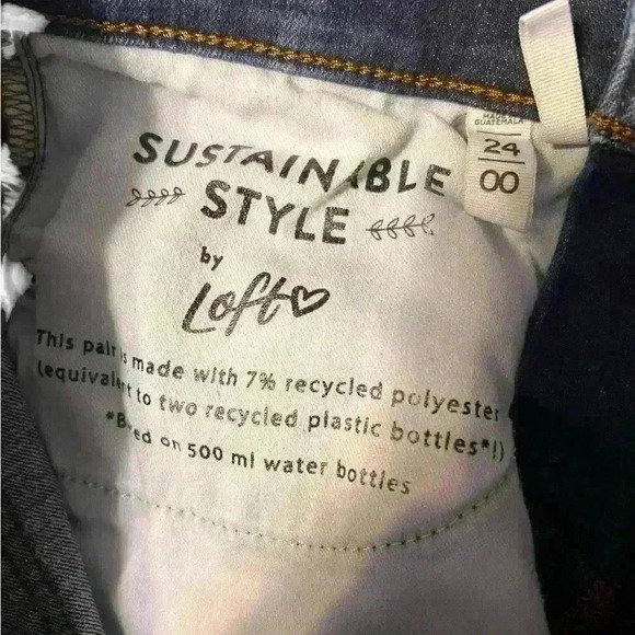 Loft Sustainable Style Jeans with Button Ankle Design - Size 00 - Picture 5 of 5
